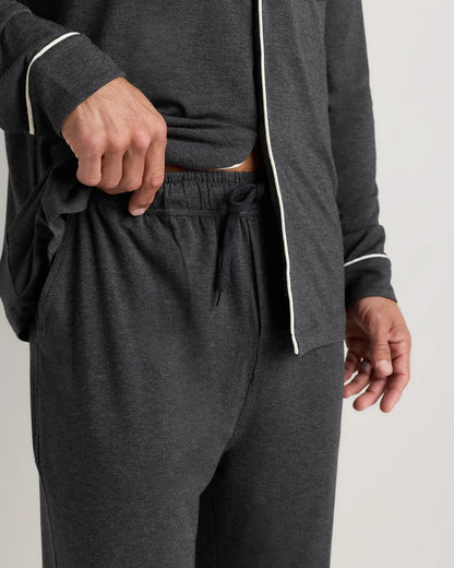 Bamboo Jersey Long Sleeve Pajama Set - S / Deep Navy