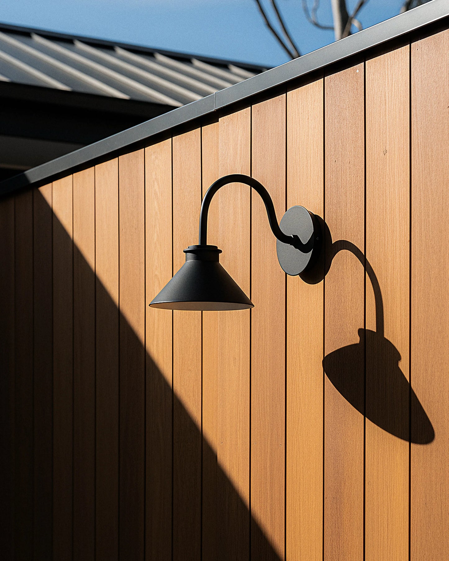 Contemporary Steel Indoor/Outdoor Barn Sconce - Small / Black