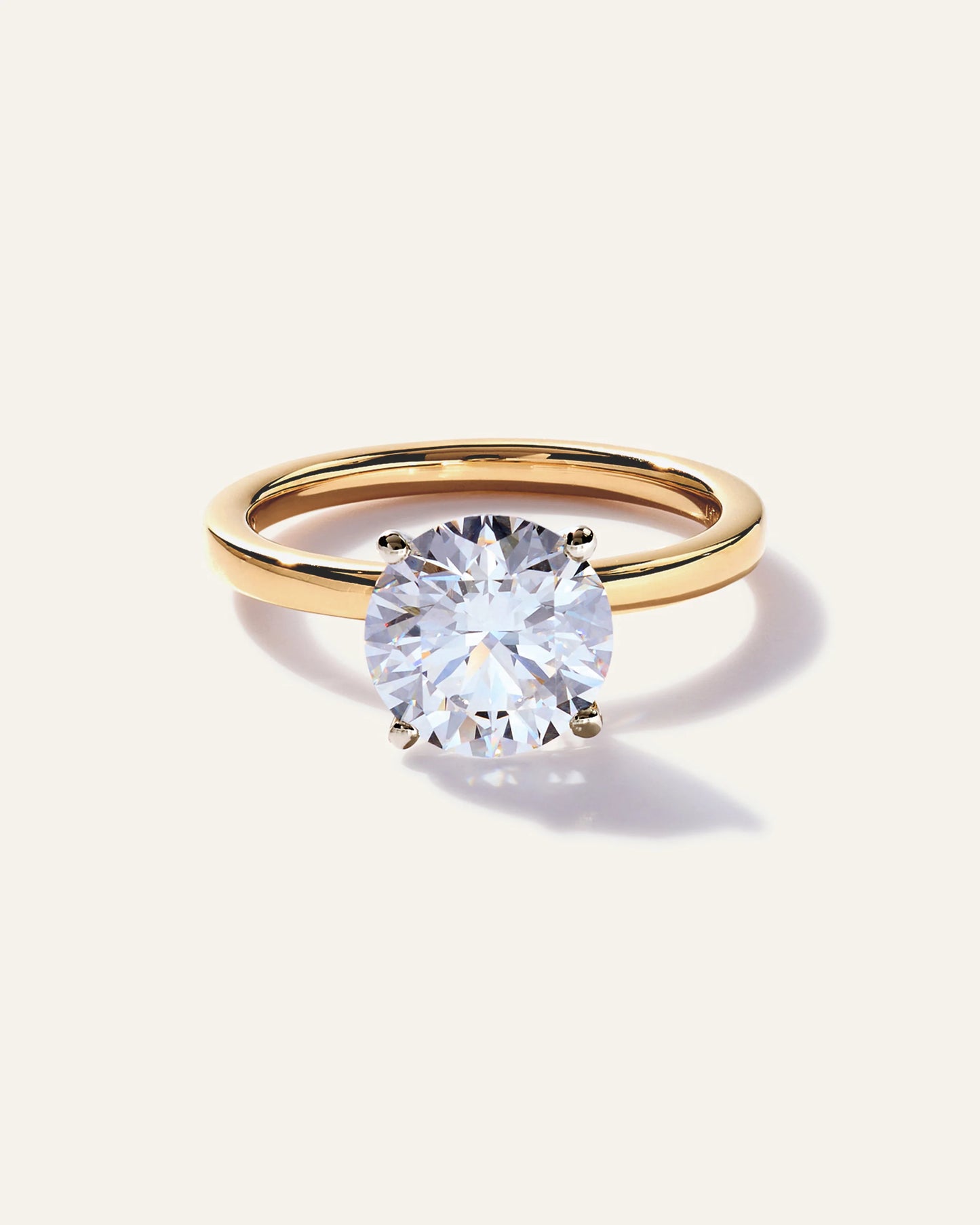 Lab Grown Diamond Round Comfort Fit Engagement Ring - 2.5ct - 4 / Yellow Gold