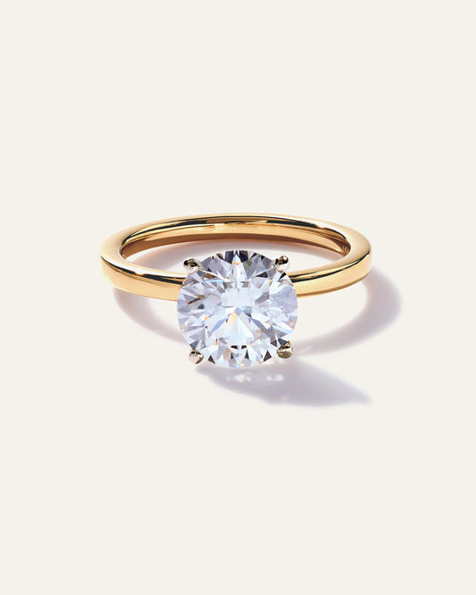 Lab Grown Diamond Round Comfort Fit Engagement Ring - 2.5ct - 4 / Yellow Gold