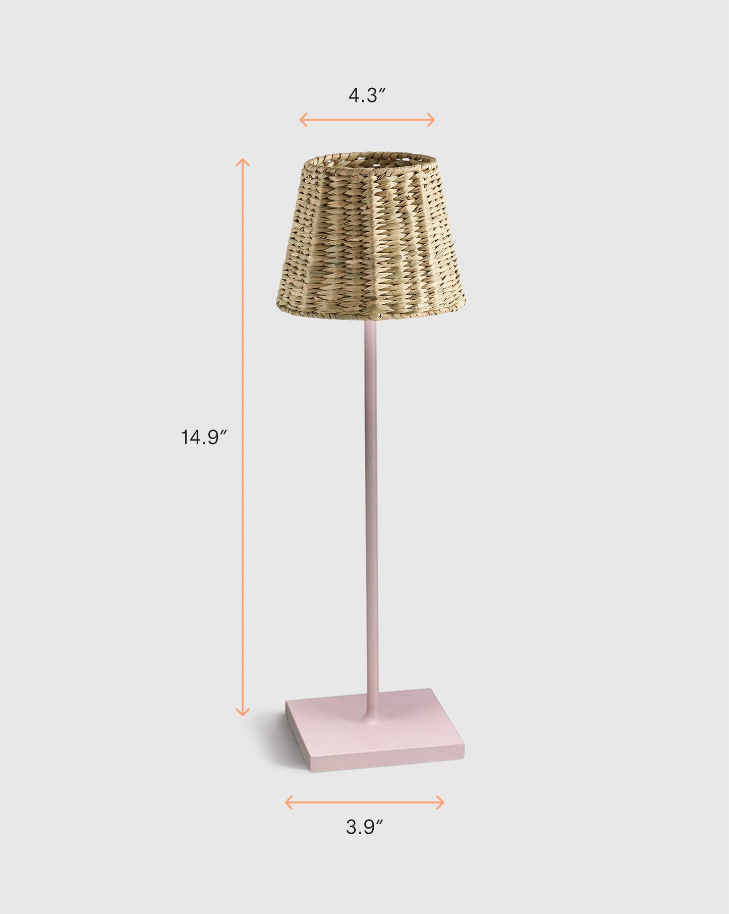 Poldina Pro Rechargeable Table Lamp with Seagrass Shade by Zafferano - Regular / White