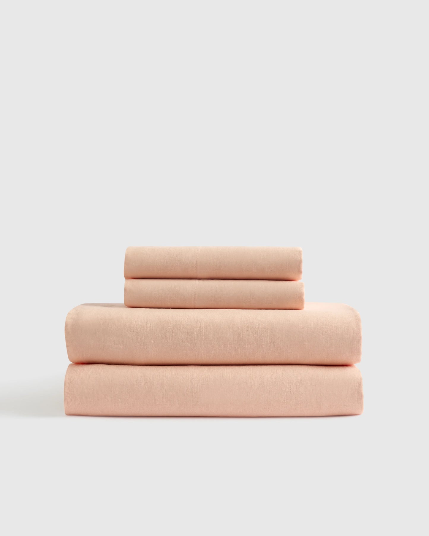 European Linen Sheet Set - Twin / Peach