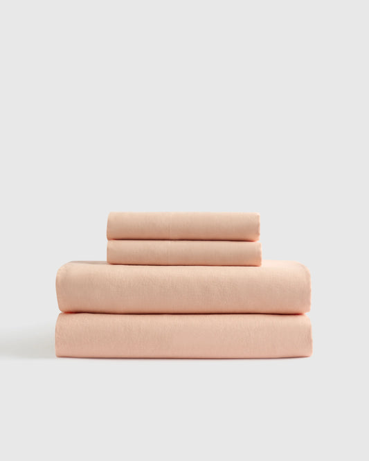 European Linen Sheet Set - Twin / Peach
