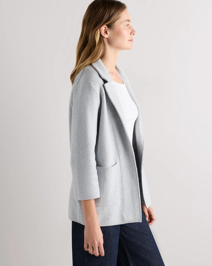 100% Organic Cotton Knit Blazer - XS / Heather Dove Grey