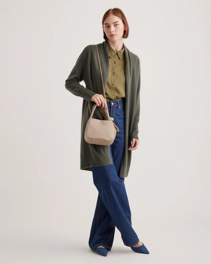 Italian Leather Mini Bow Bag - One Size / Taupe
