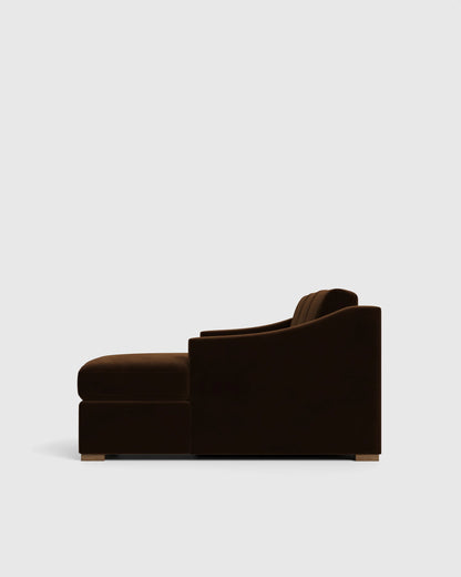 Hollis Slope Arm Chaise Sectional in Performance Velvet - 104" Right Arm / Spruce