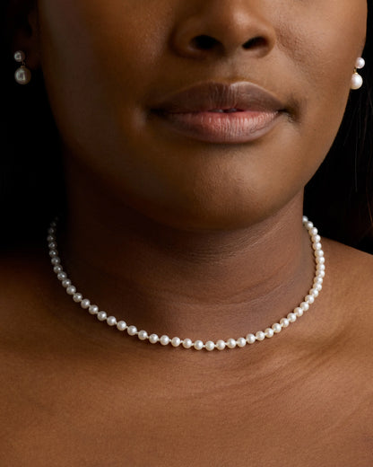 14K Gold Freshwater Cultured Pearl Strand Necklace - One Size / Yellow Gold