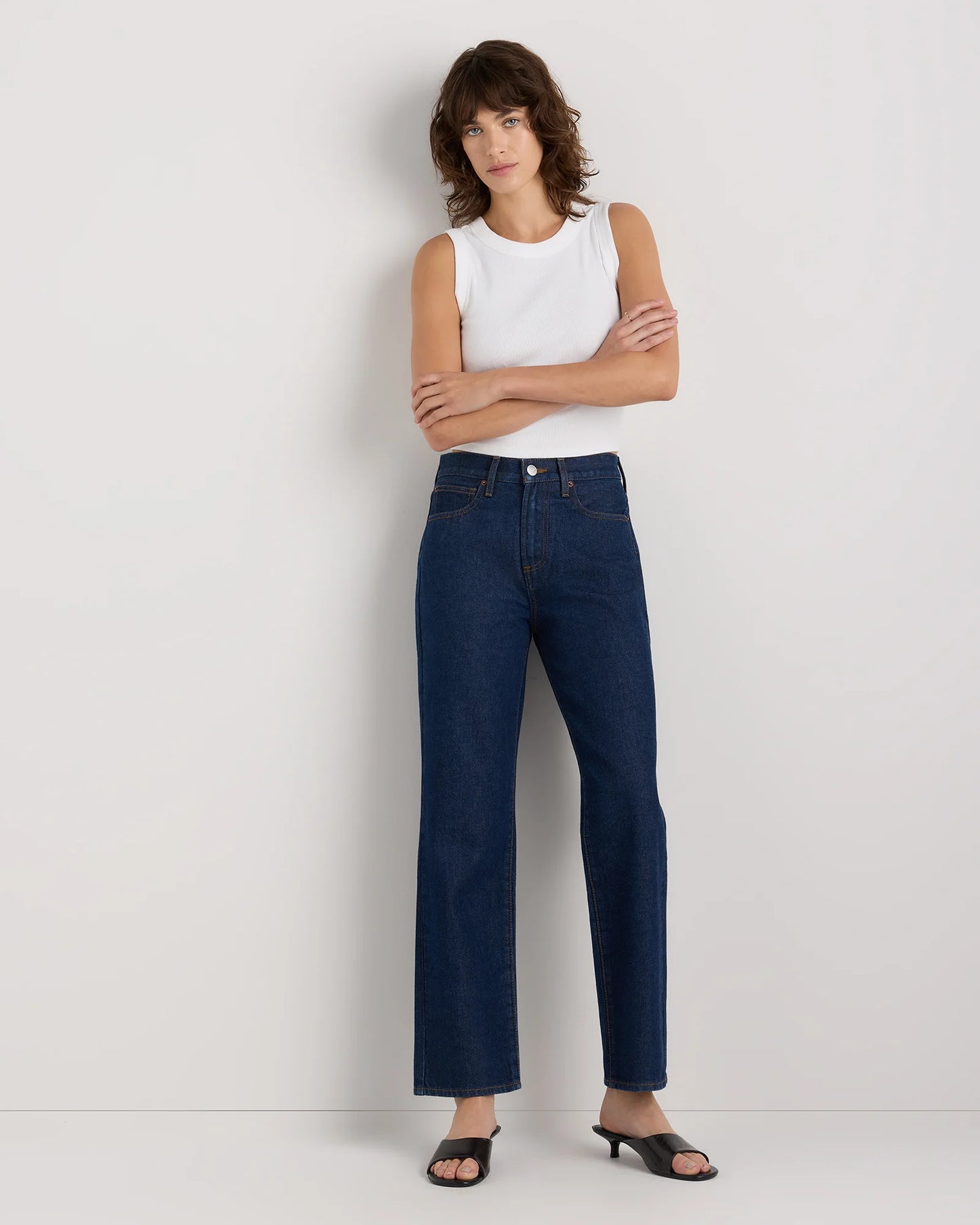 Bella Rigid Straight Jeans - 24 / Rinsed Indigo Blue