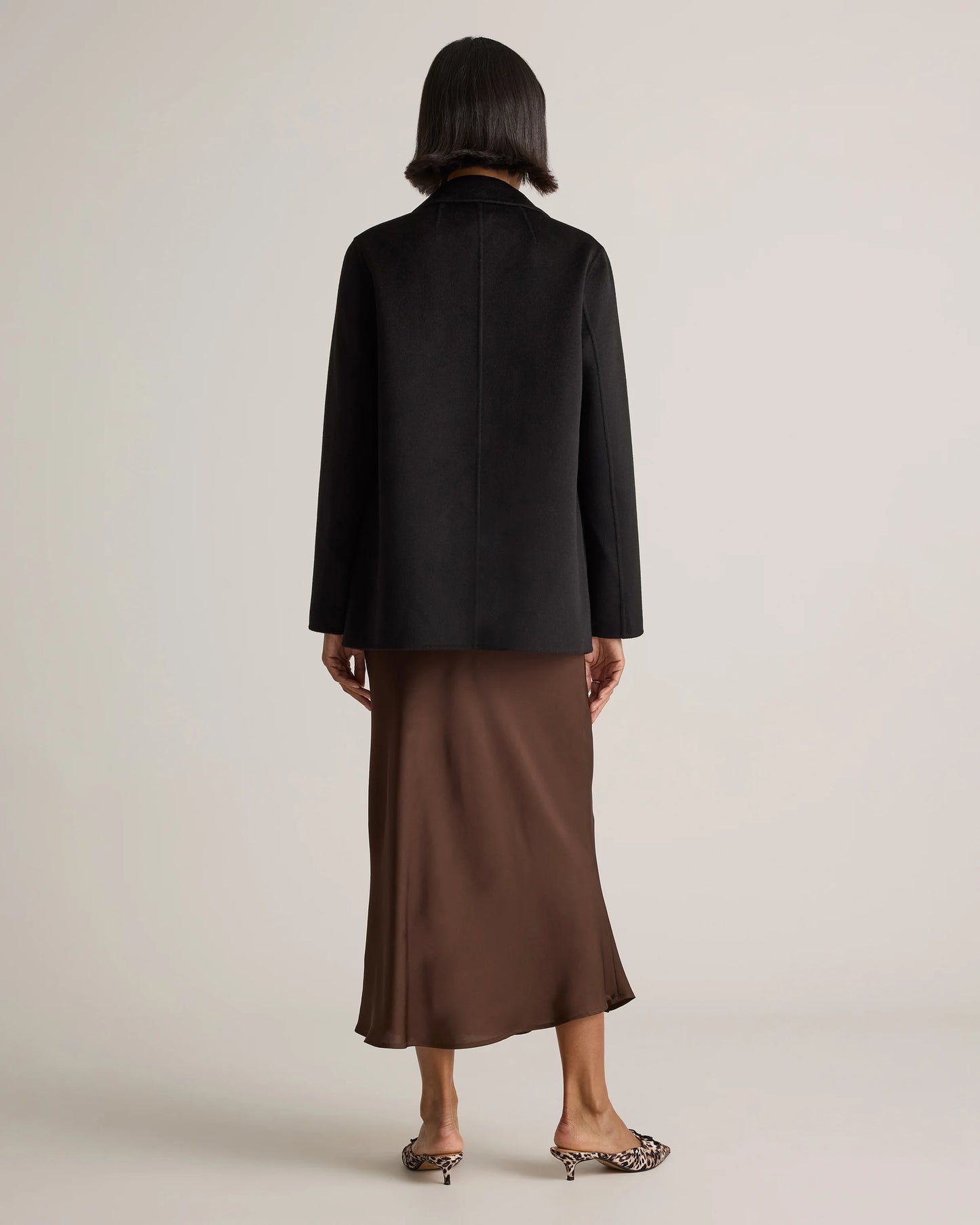 100% Mongolian Cashmere Double-Faced Open Blazer - XS / Camel
