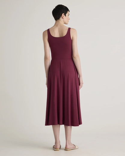 Tencel Jersey Fit & Flare Dress - XS / Dark Olive