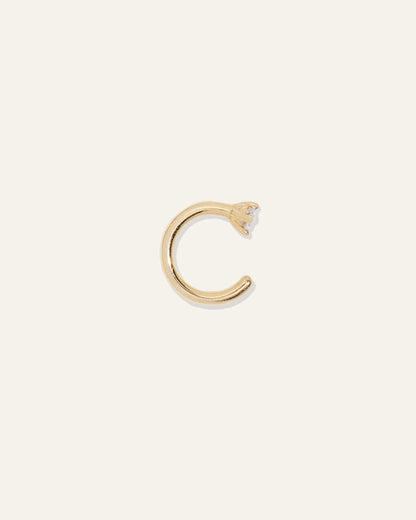 14K Gold Diamond Single Open Reverse Huggie - One Size / Yellow Gold