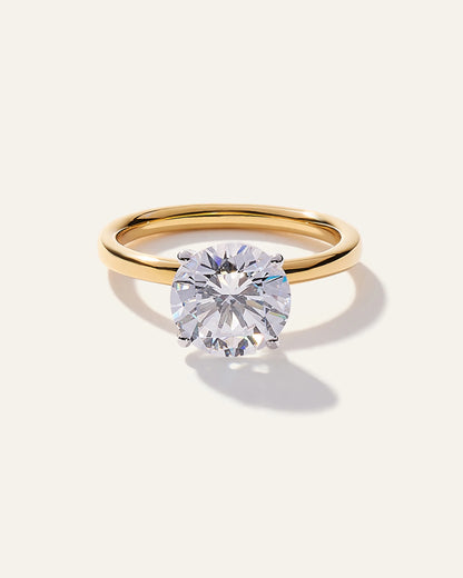 Lab Grown Diamond Round Comfort Fit Engagement Ring - 3ct - 4 / Yellow Gold