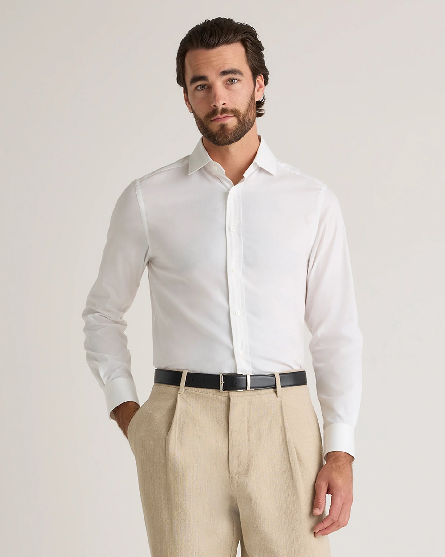 Organic Cotton Cashmere Dress Shirt - XS / Pale Blue