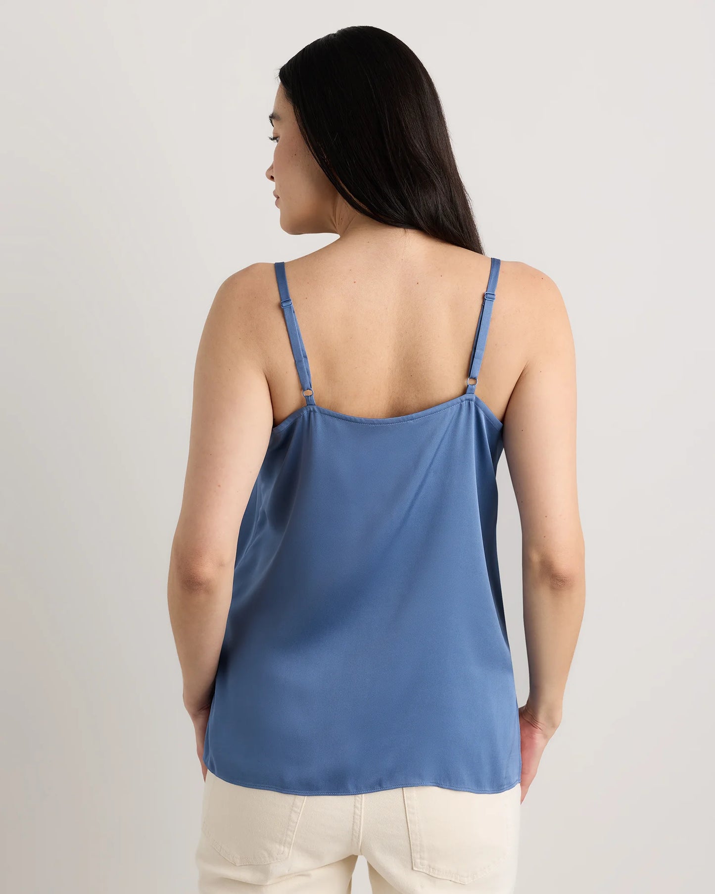 Washable Stretch Silk V-Neck Maternity Cami - XS / Moonstone Blue