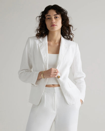 100% European Linen Structured Blazer - XS / French Blue