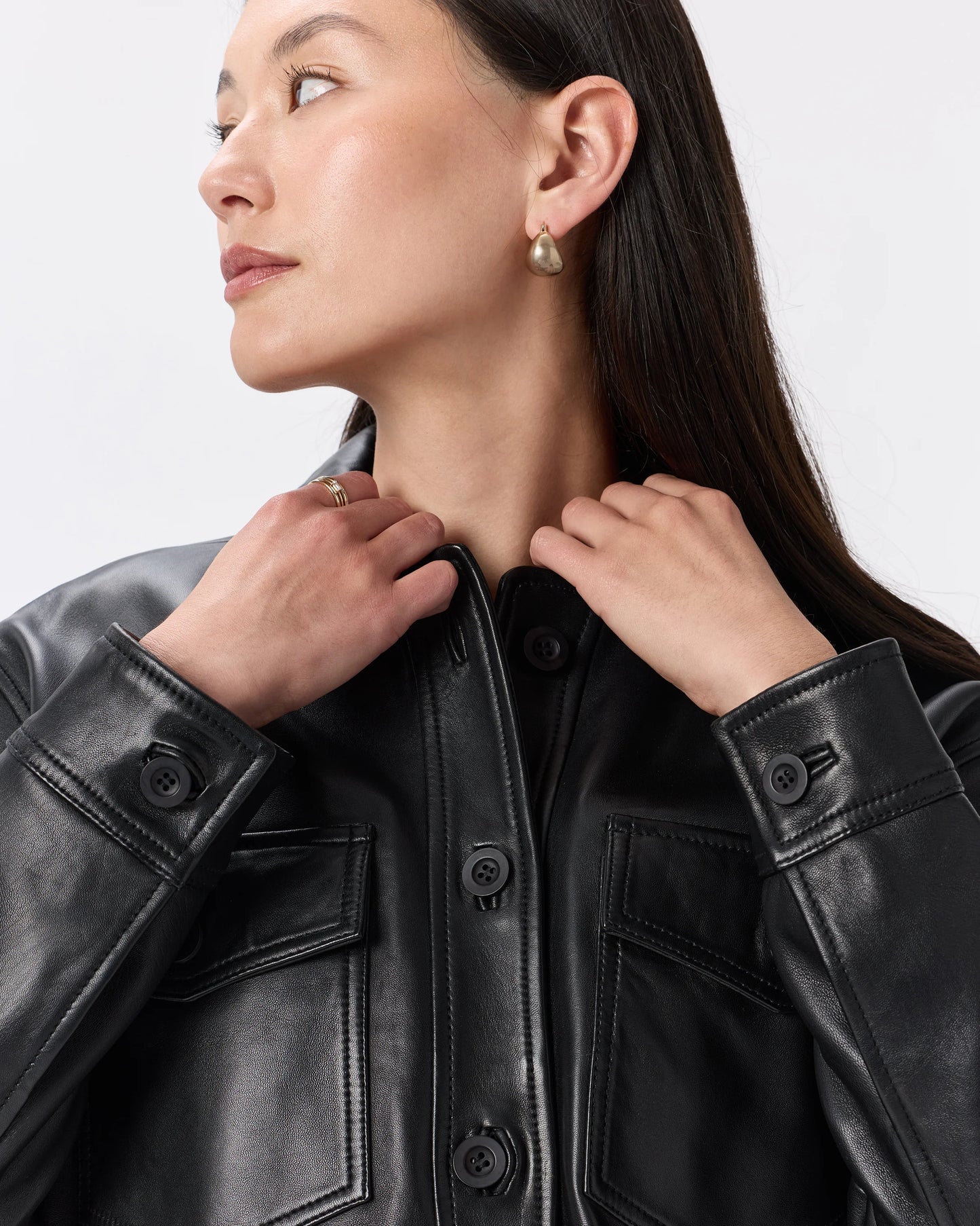100% Leather Cropped Jacket - XS / Rich Brown