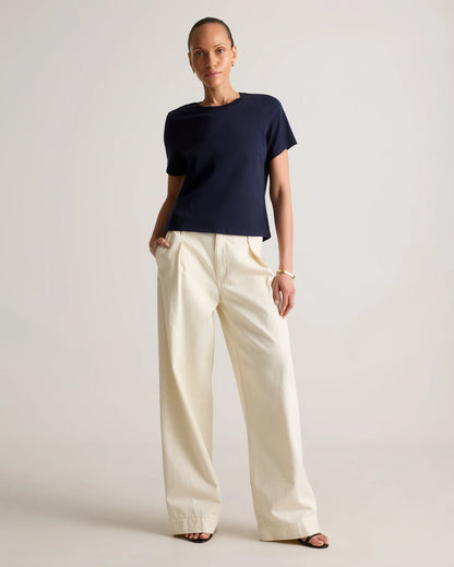 100% Organic Cotton Boxy Crewneck Tee (3-Pack) - XS / Deep Navy
