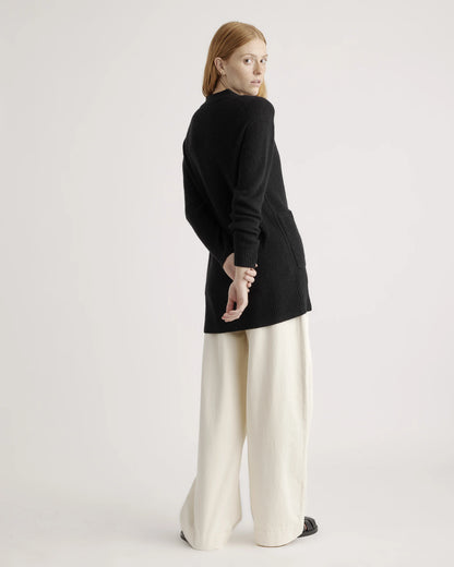 Baby Alpaca-Wool Oversized Cardigan - XS / Black