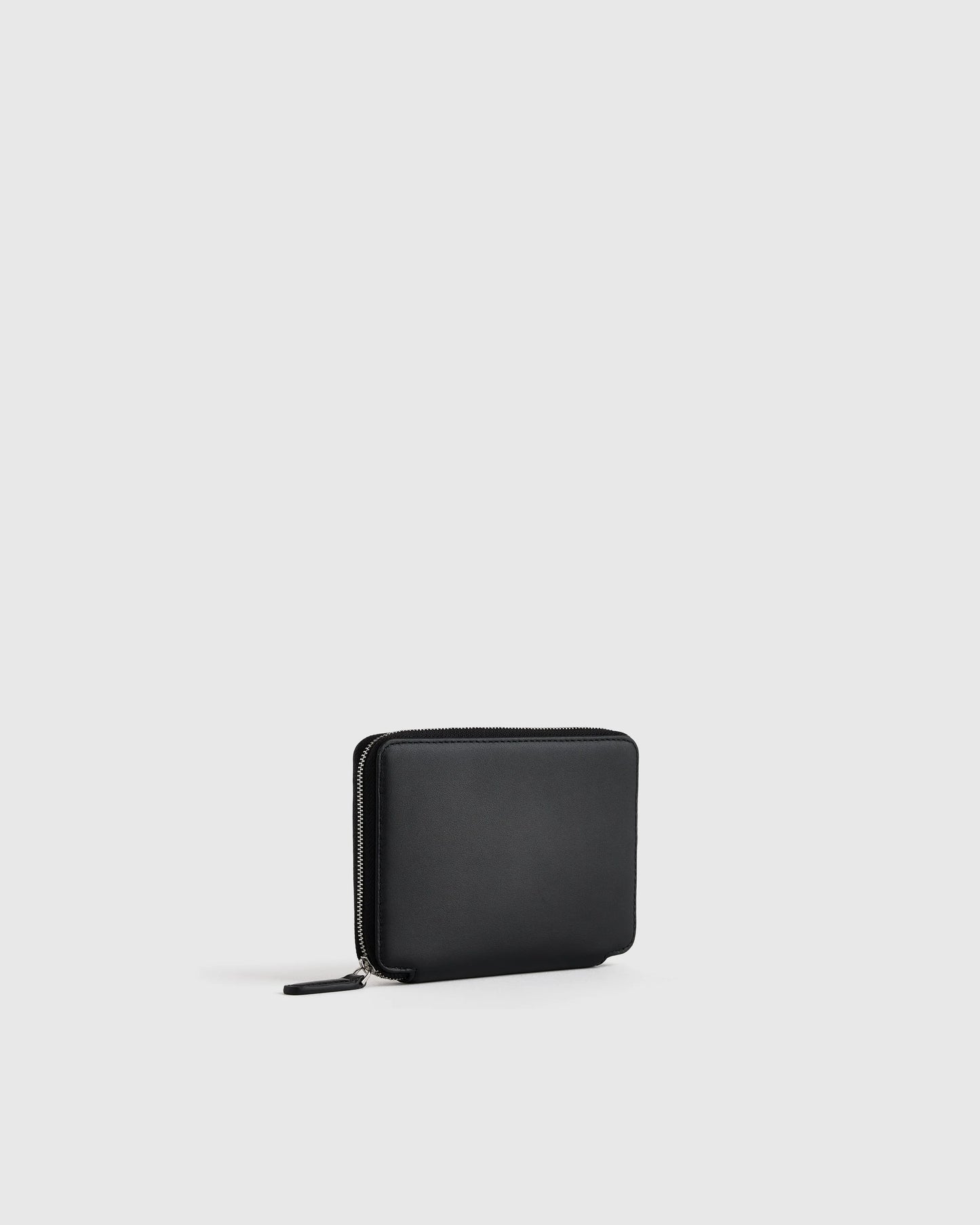 Nappa Leather RFID Zip Travel Wallet - One Size / Black