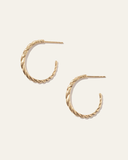 Thin Croissant Dôme Hoops - One Size / Gold Vermeil