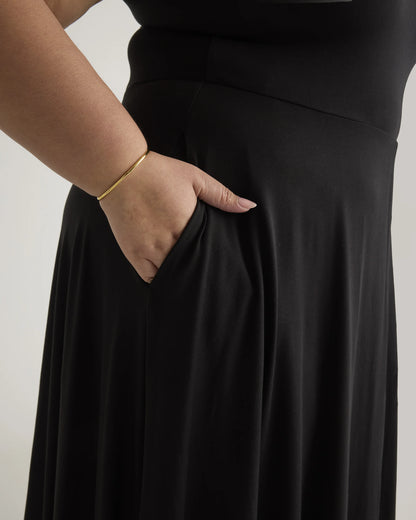 Tencel Jersey Fit & Flare Dress - 1X / Brown