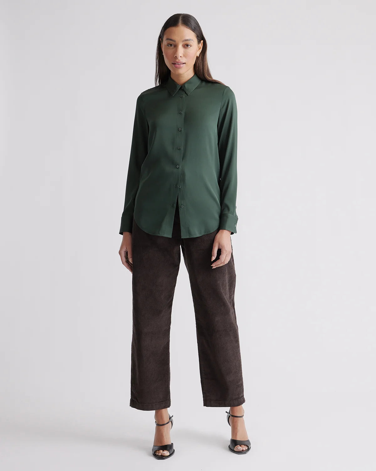 Washable Stretch Silk Blouse - XS / Moonstone Blue