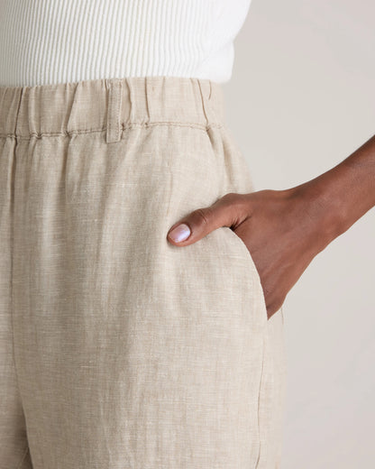 100% European Linen Pants - XS / White