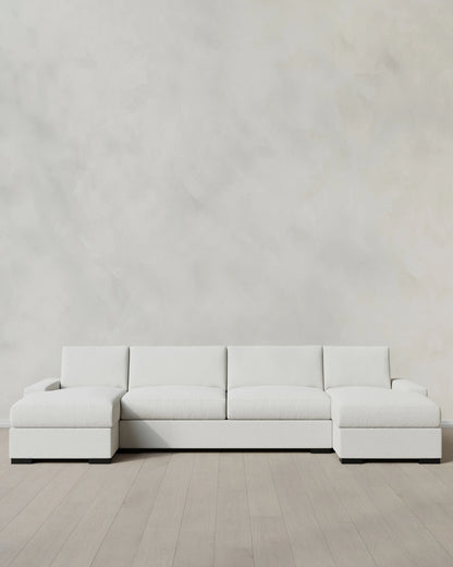 Stillman U Sectional in Performance Basketweave - One Size / Flax