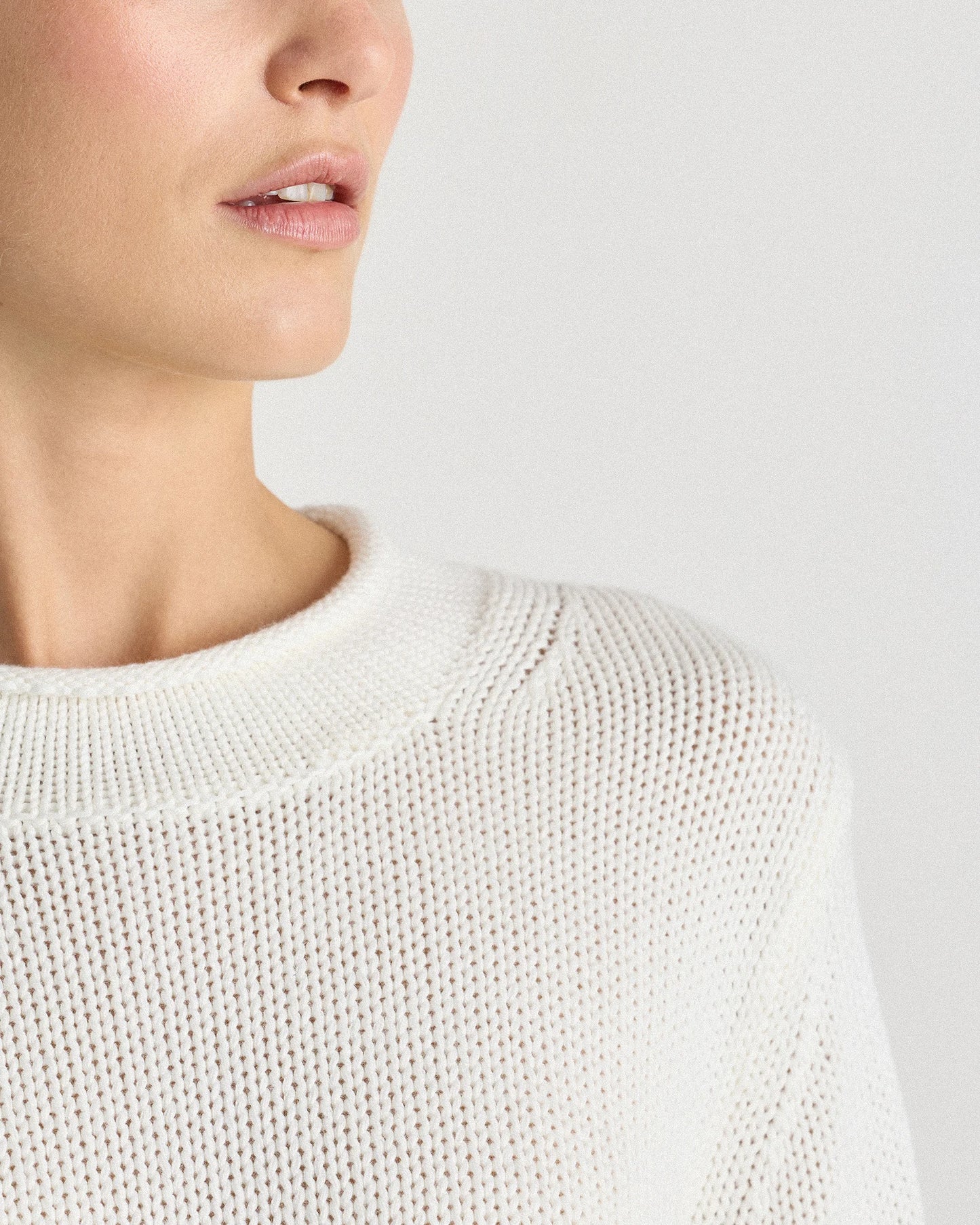 100% Organic Cotton Roll Neck Sweater - XS / Cornflower Mini Stripe