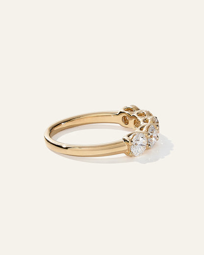 Lab Grown Diamond Five Stone Band - 4 / Yellow Gold