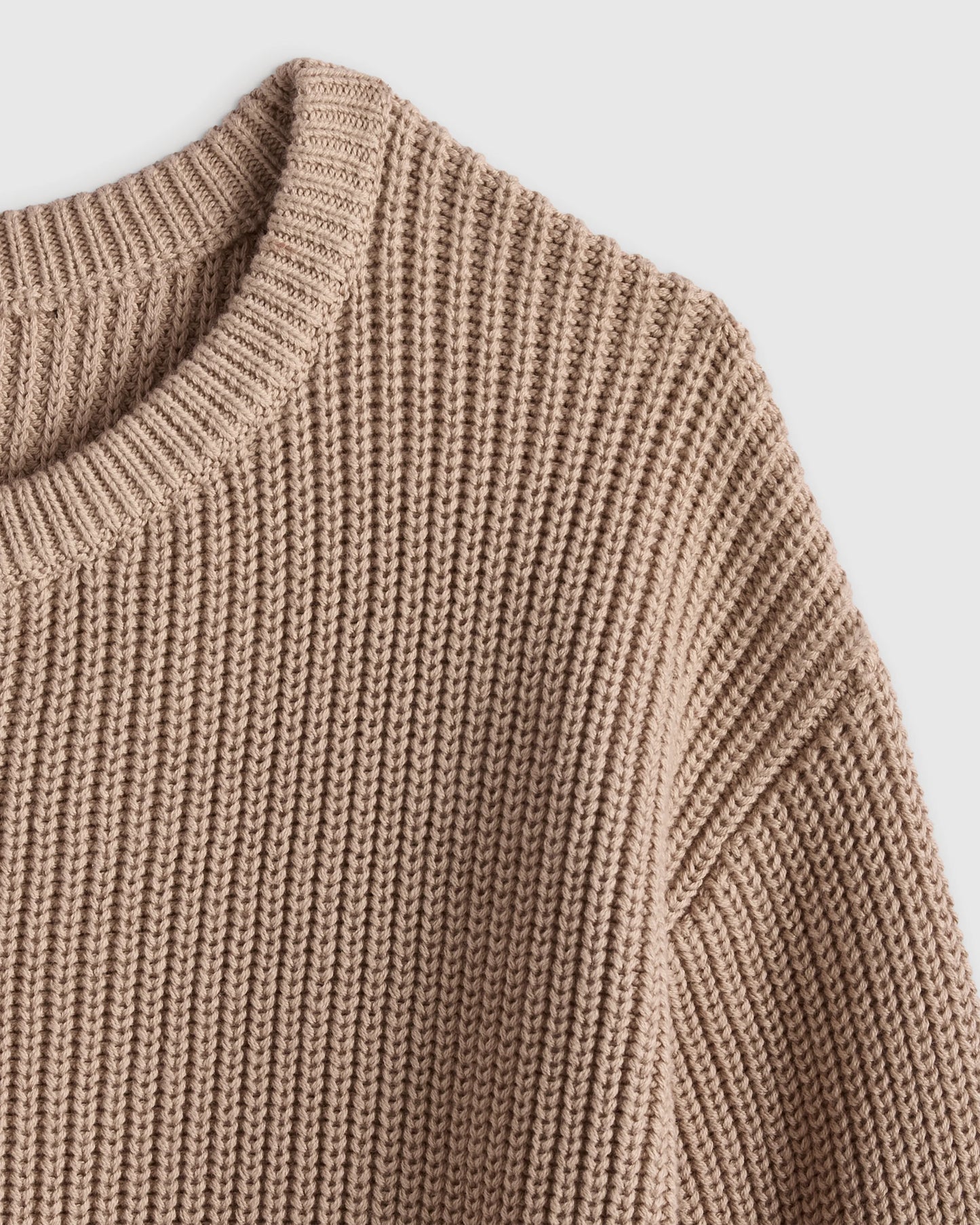 100% Organic Cotton Fisherman Tunic Sweater - 6 / Oatmeal