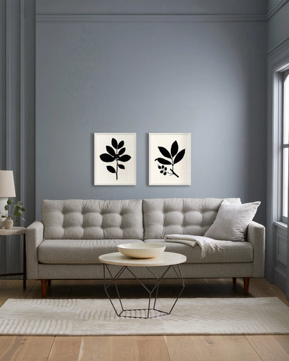 Tea Tree, Cherry Laurel by Philippa Katz (Set of 2) - 17.25"x21.25" / Black