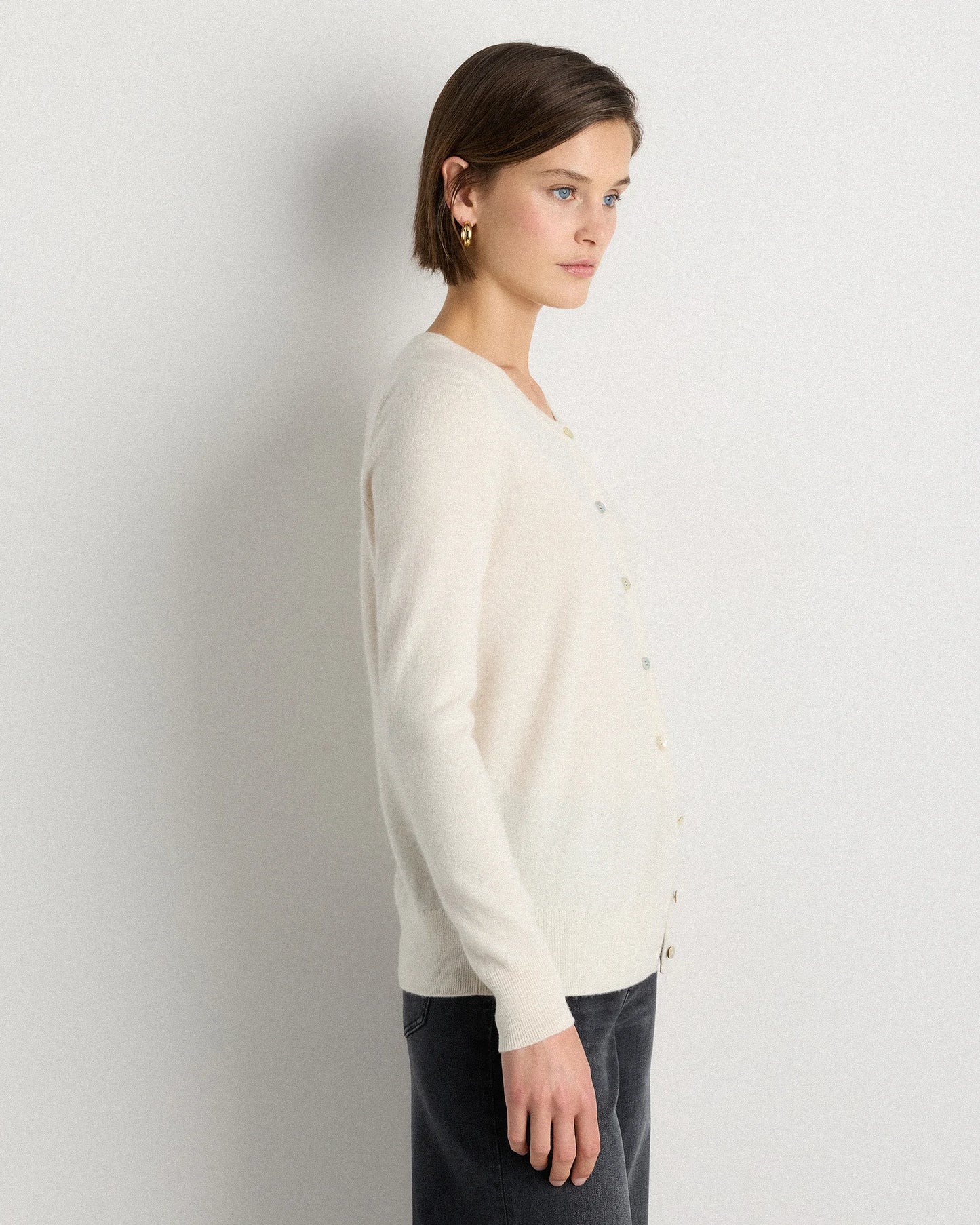 Mongolian Cashmere Cardigan Sweater - XS / Black