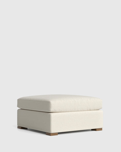 Hollis Slope Arm Ottoman in Performance Chenille Linen Blend - 37" / Snow