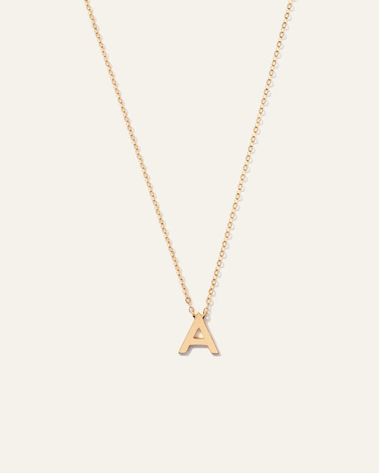 14K Gold Letter Necklace - One Size / Yellow Gold
