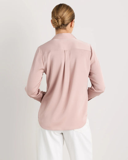 Washable Stretch Silk Blouse - XS / Moonstone Blue