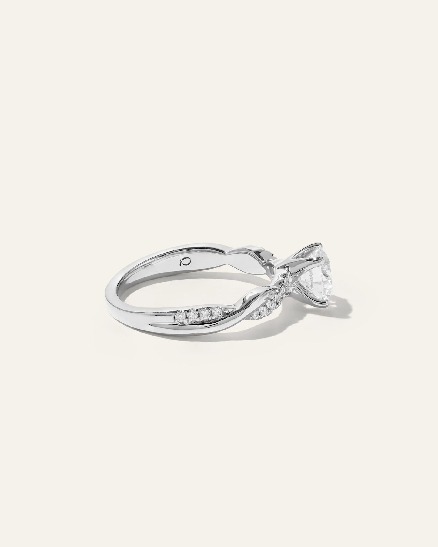 Lab Grown Diamond Round Twisted Engagement Ring - 1ct - 4 / Yellow Gold