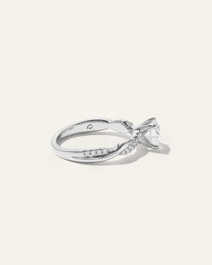 Lab Grown Diamond Round Twisted Engagement Ring - 1ct - 4 / Yellow Gold