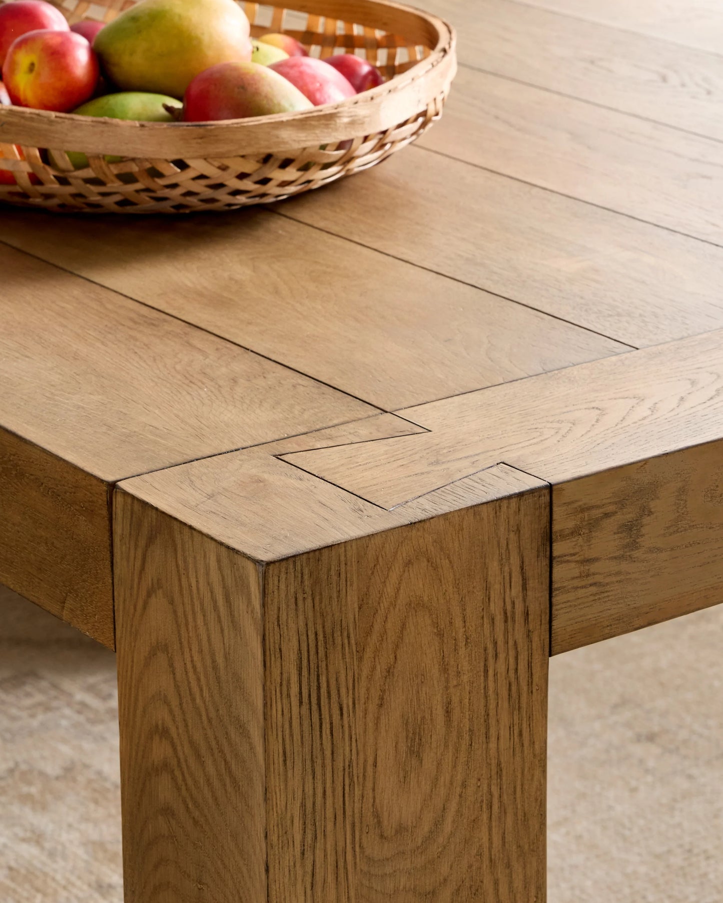 Reclaimed Oak Parsons Dining Table - One Size / Weathered Oak