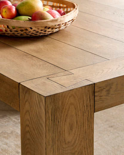 Reclaimed Oak Parsons Dining Table - One Size / Weathered Oak
