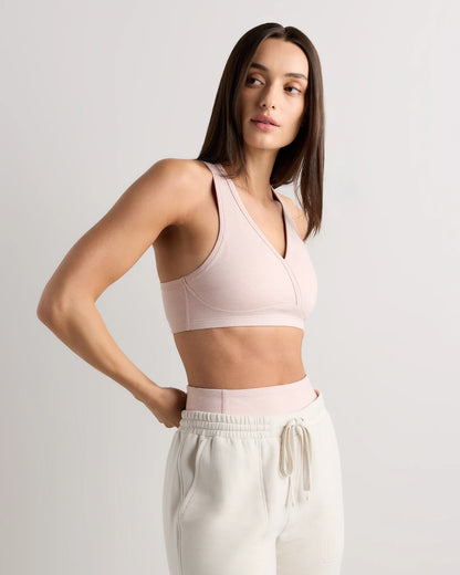 Ultra-Soft V-Neck Racerback Bra - XS / Heather Black