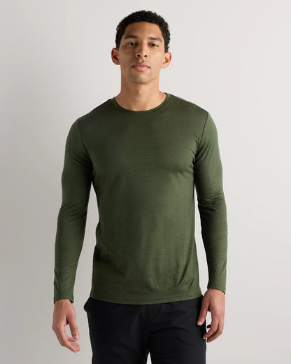 100% Merino Wool All-Season Long Sleeve Base Layer Tee - XS / Off-White