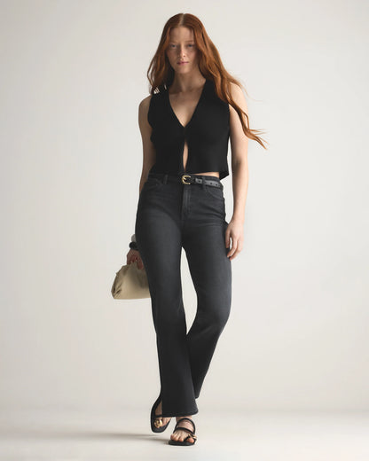 Bella Stretch Straight Jeans - 24 / Twilight Blue Fray