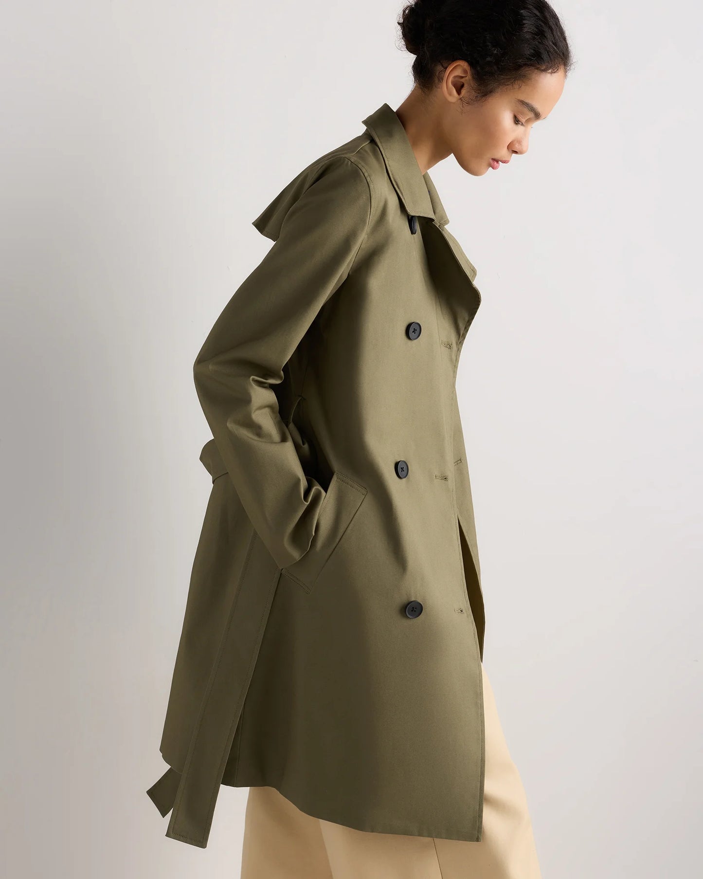 Comfort Stretch Trench Coat - XS / Navy