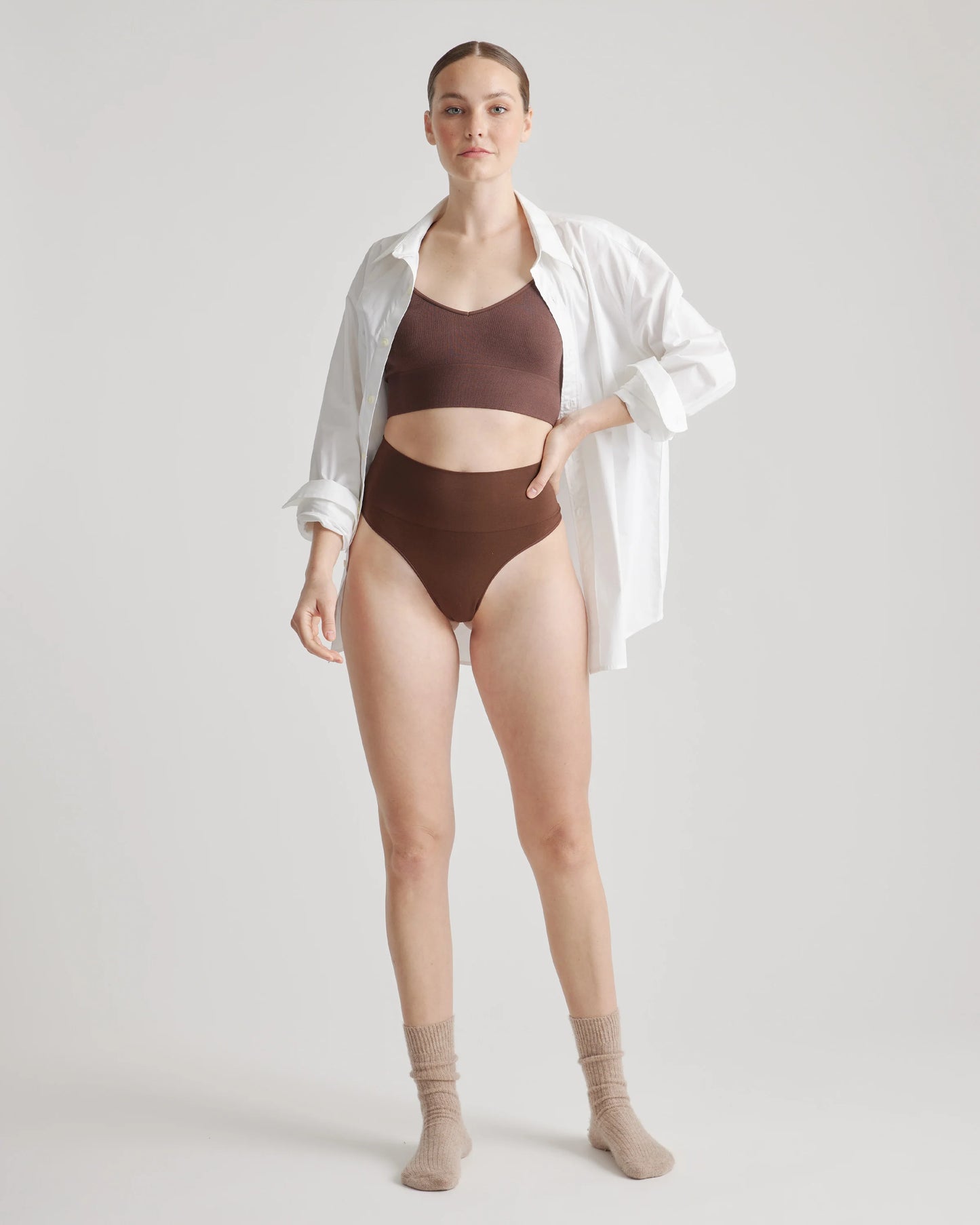 Shaping High-Waisted Thong (3-Pack) - XS / Black