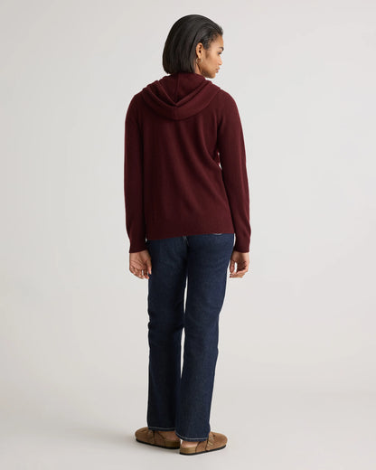 Mongolian Cashmere Full-Zip Hoodie - XS / Heather Grey