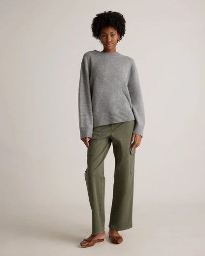 Organic Stretch Cotton Twill Cargo Pants - 0 / Light Khaki