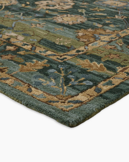 Aden Wool Rug - 5' x 8' / Green