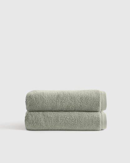 Plush Organic Turkish Cotton Hand Towel (Set of 2) - One Size / White