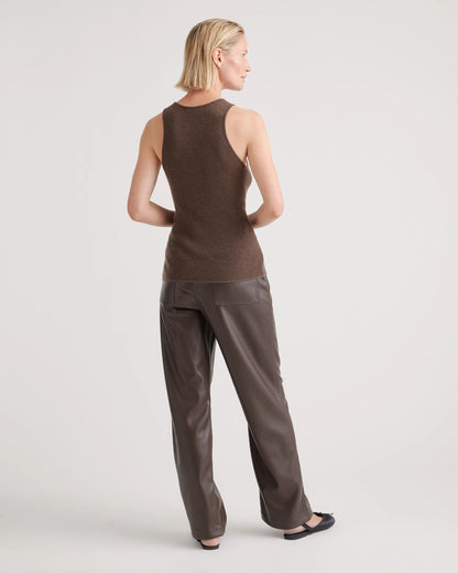 Featherweight Cashmere Ribbed Tank - XS / Charcoal